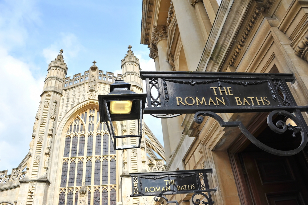 View of the Entrance of the Historic Roman Baths