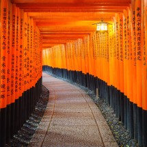 Torii gates in Fushimi Inari Shrine, Kyoto, Japan