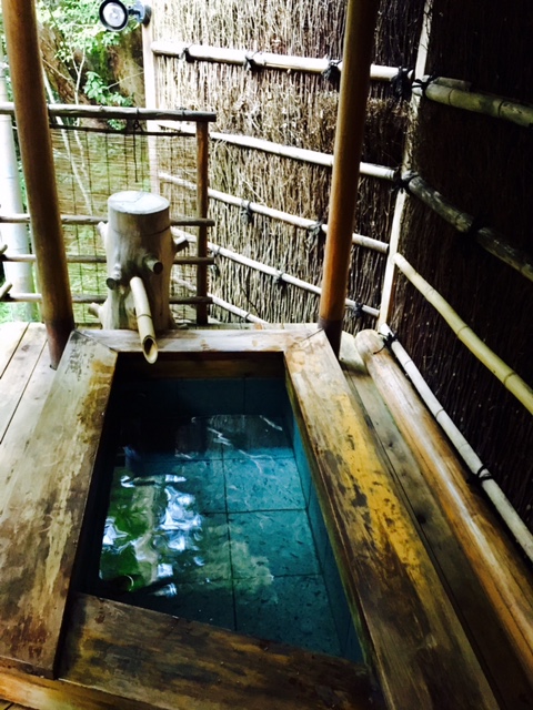 Our private bath overlooking the river